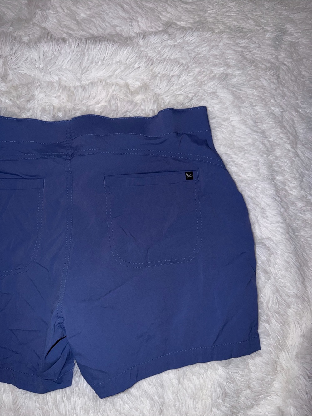 Eddie Bauer Womens Hiking Short size XL Blue/Purple Color Elastic Waistband